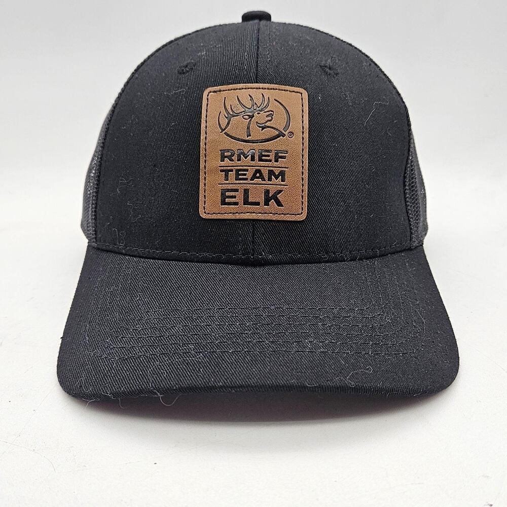 RMEF Team Elk Hat Cap Snap Back Mens One Size Black Mesh Trucker Hunting